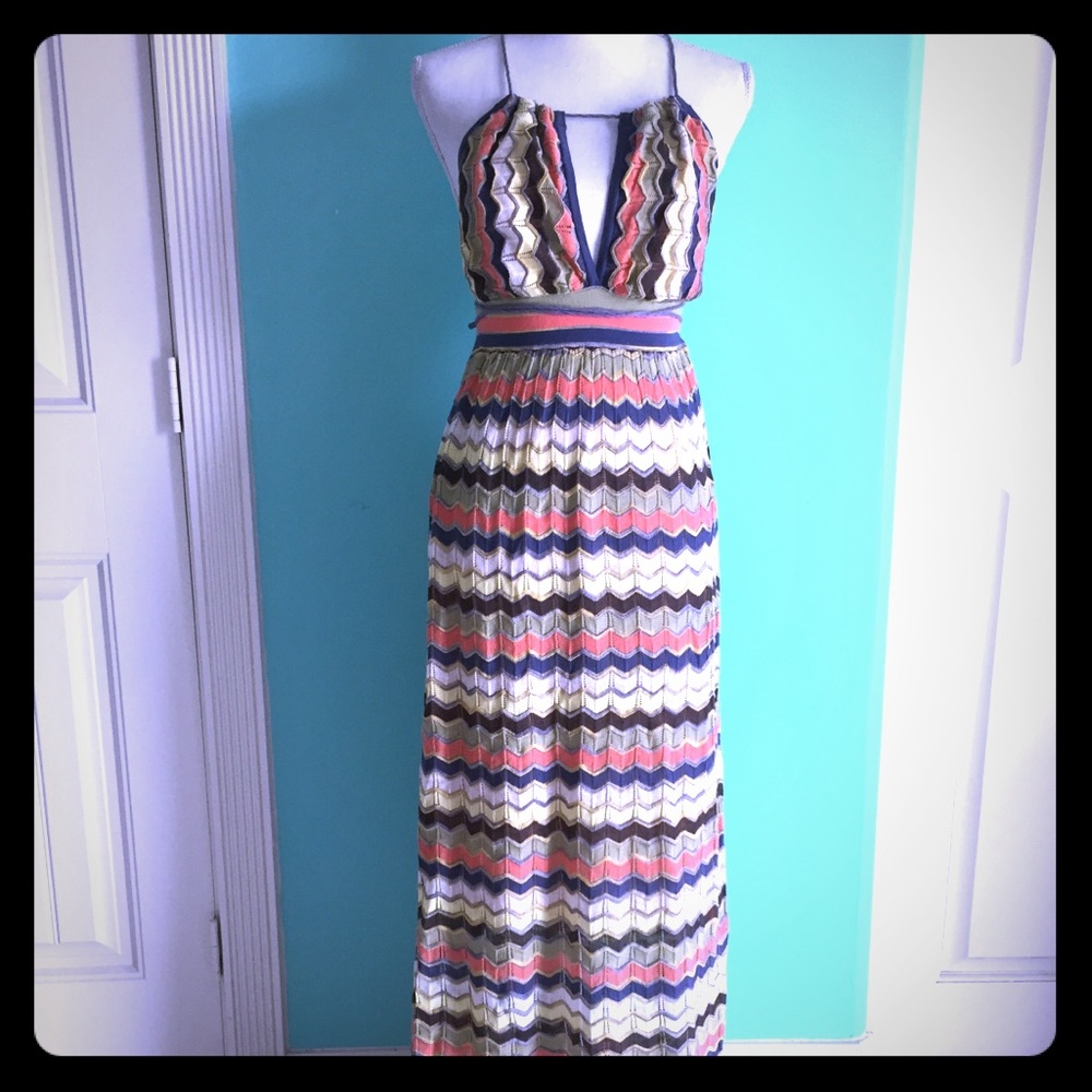 M Missoni Zig-Zag Knit Maxi Dress